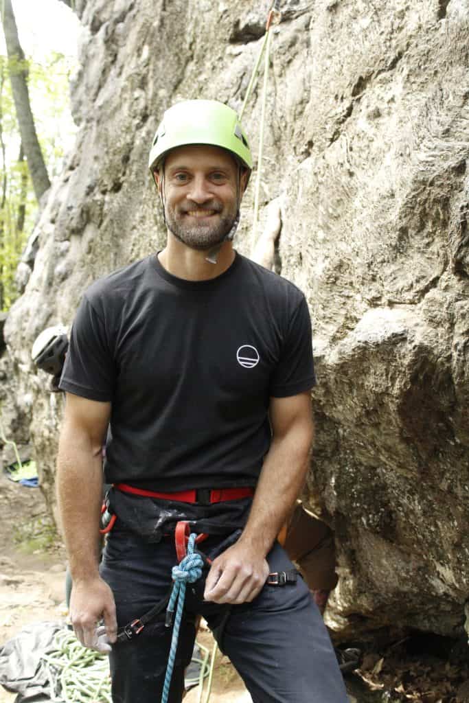 Shmulsky enjoying a day at Rumney in New Hampshire. Photo by Alexis Dionne Ali